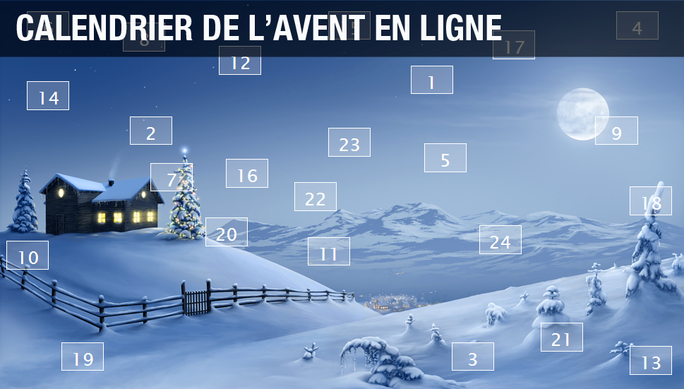 Calendrier de l'avent en ligne 2016