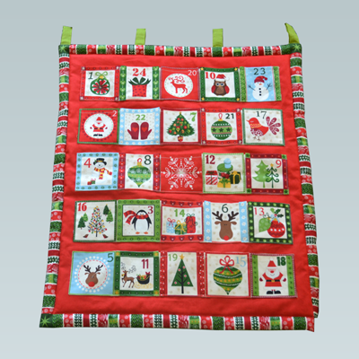 Calendrier De L'Avent En Tissu HOWAF 58x128 Cm - Vide à Remplir, Réutilisable, Décoration De Noël En Or