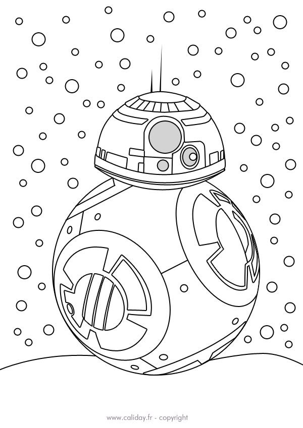 Un robot BB-8 de Star Wars à colorier et décorer
