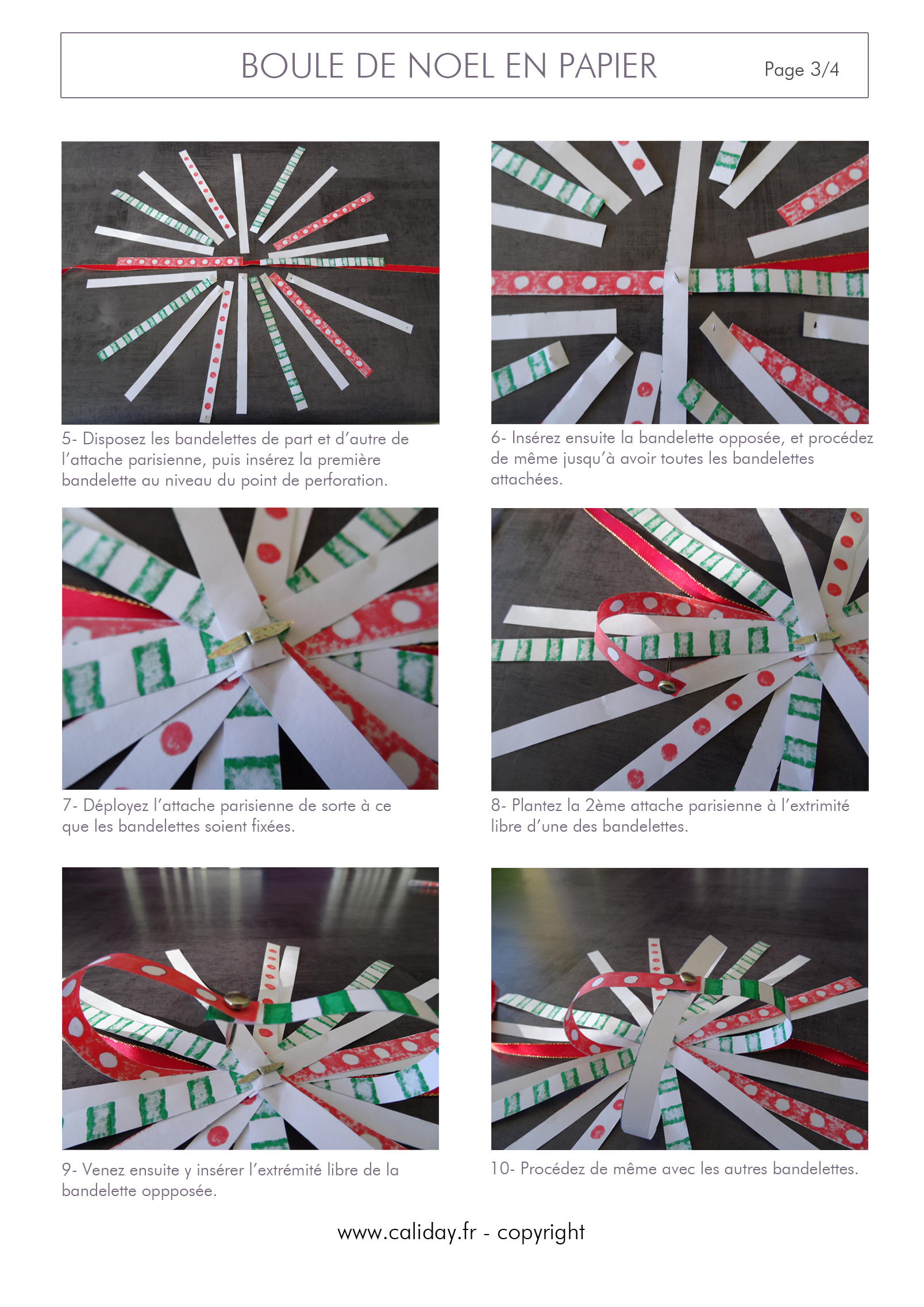 Tutoriel boule de noël en papier à découper page 3