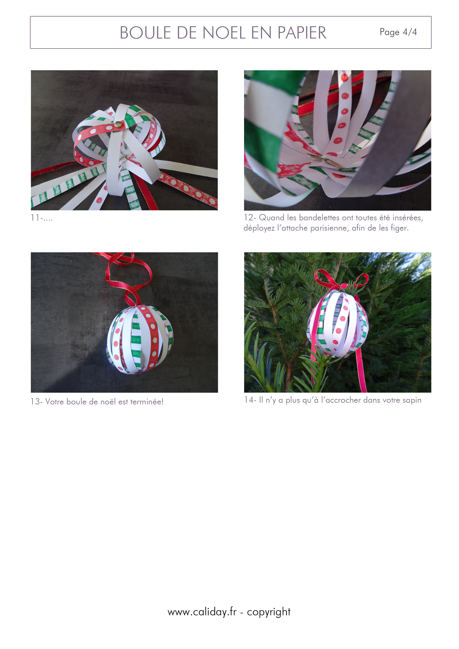 Tutoriel boule de noël en papier à découper page 4