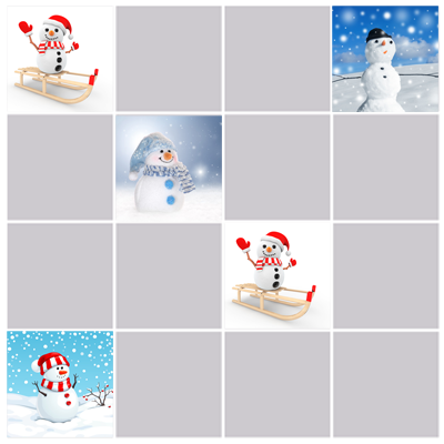 Jeu de memory bonhomme de neige