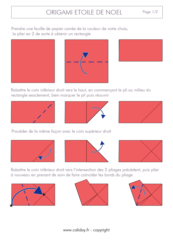 Origami étoile de noël page 1