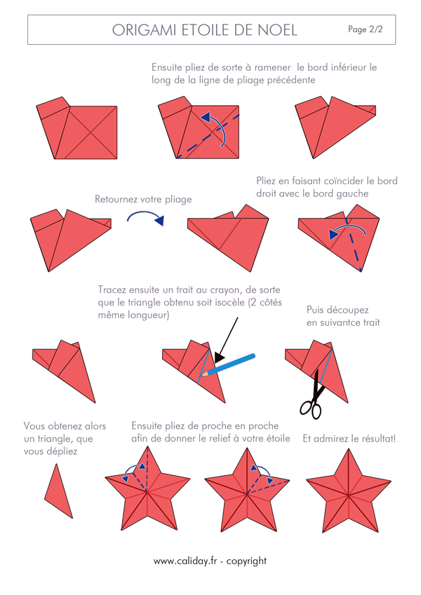 Origami étoile de noël